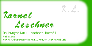 kornel leschner business card